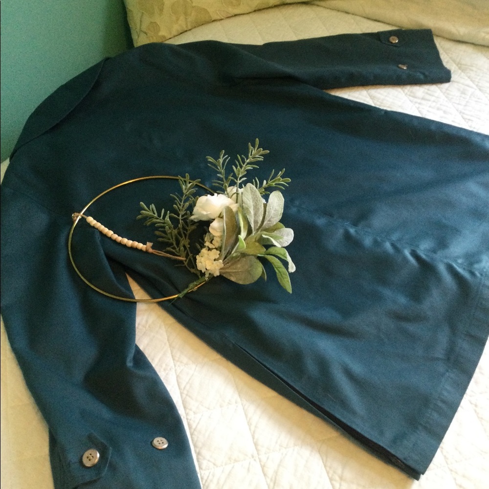 Vintage Teal Misty Harbor All Weather Pea Coat - Picture 13 of 16